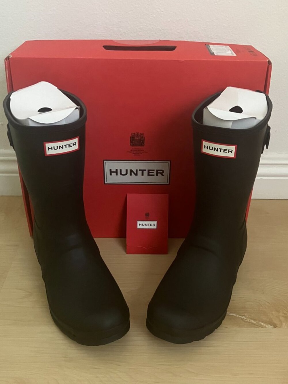 NIB Hunter Women's Original Back Adjustable Short Rain Boots  - Black - Size - 7